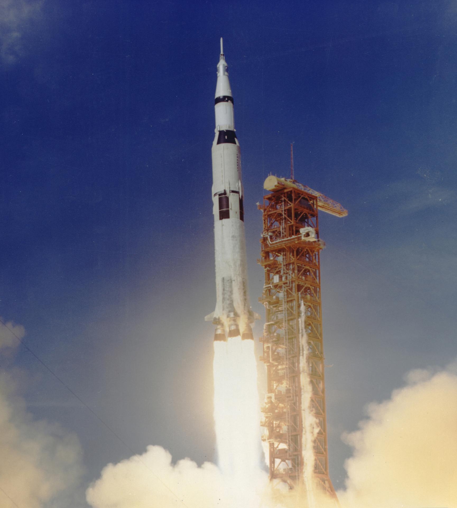 Saturn V lifting off carrying Apollo 11, July 16, 1969